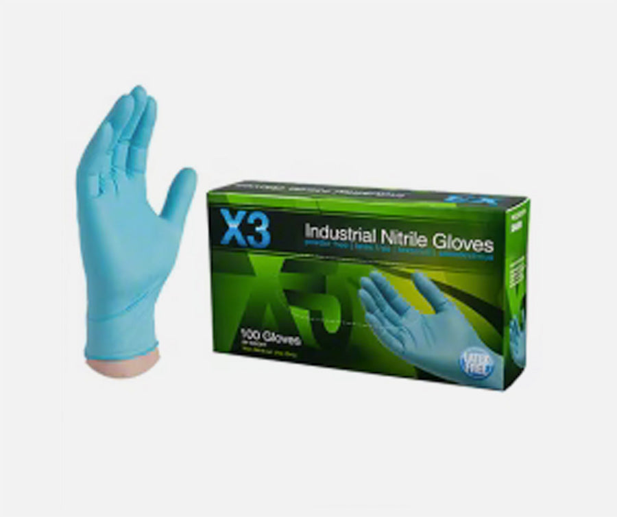 Nitrile Glove- Blue- Medium for printing and packaging operations